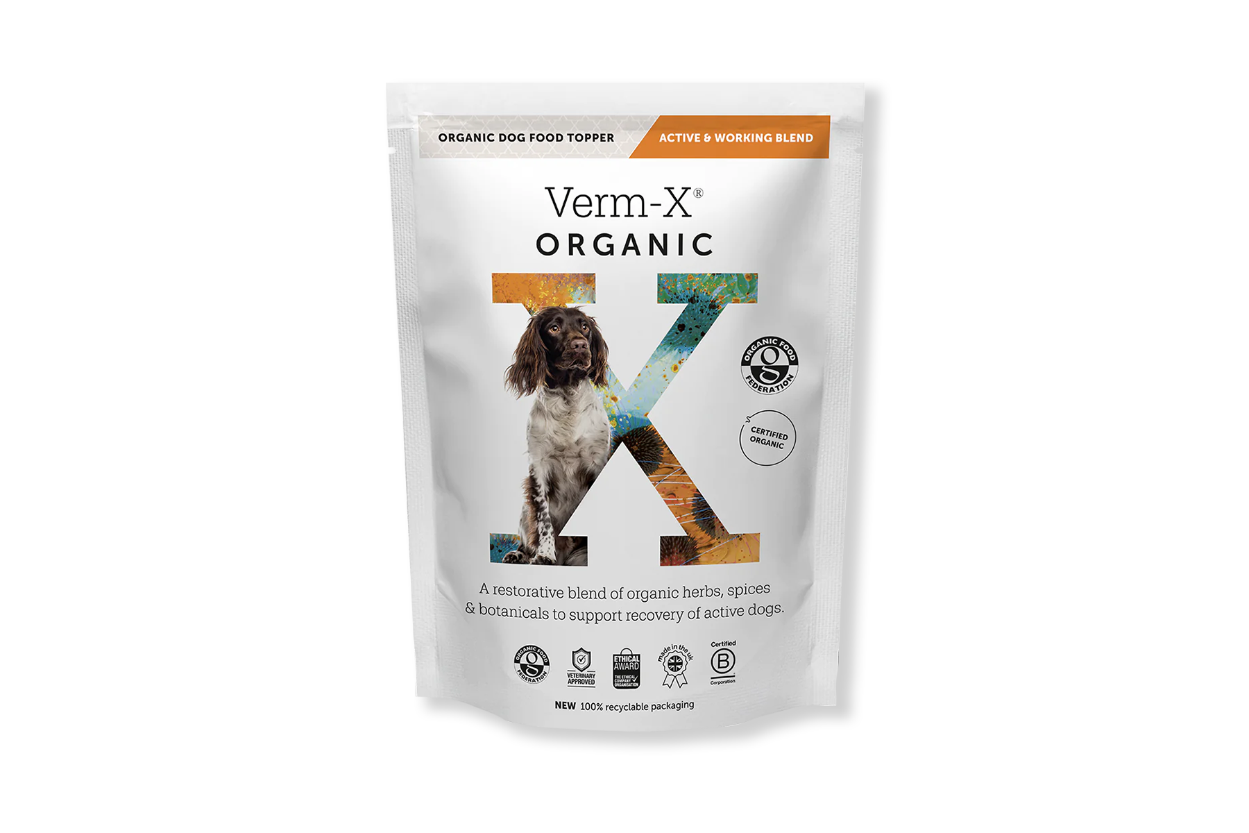 Verm-X Organic Dog Food Topper: Active & Working Blend (180g) - Paleo Ridge