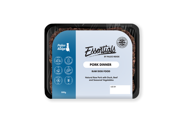 Essentials Pork Dinner (500g) | Raw Dog Food | Paleo Ridge | Paleo Ridge