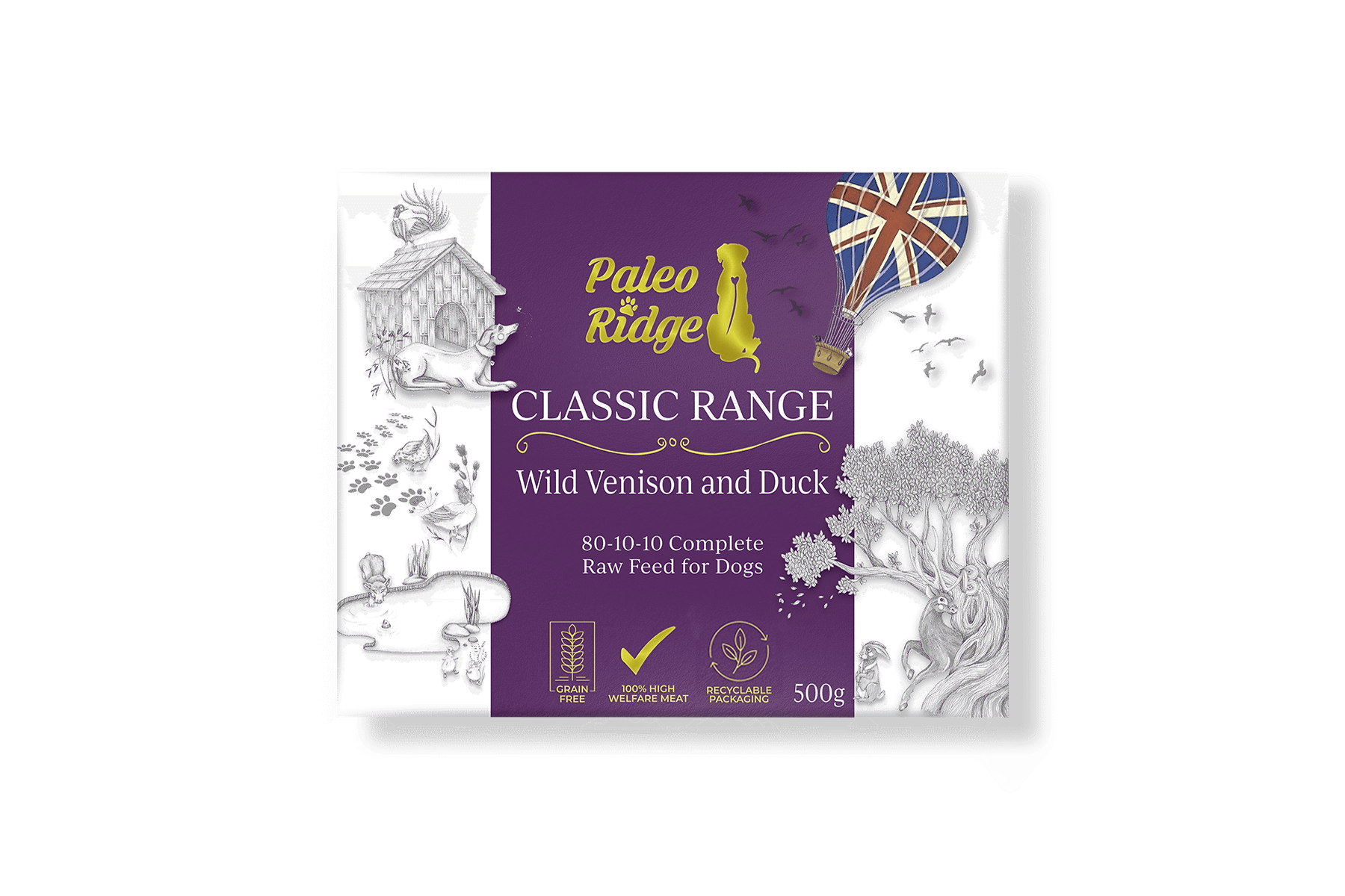 Spring Ridge Venison Classic Wild Venison & Duck (500g) | Raw Dog Food | Paleo Ridge